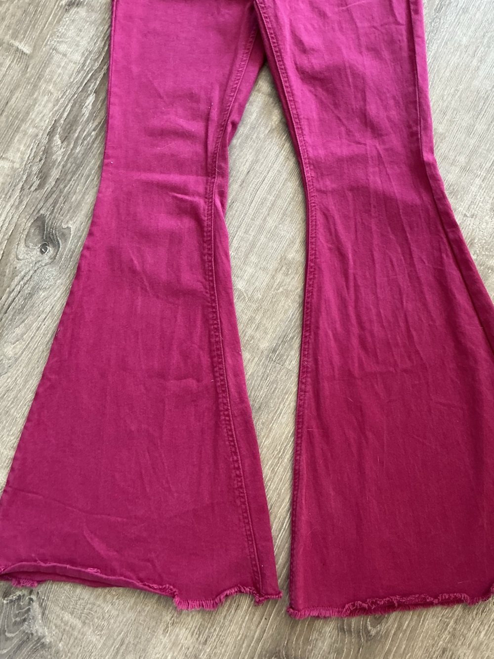 Rock & Roll Bargain Button Bell Mid-rise Raspberry Jeans - Picture 7 of 11